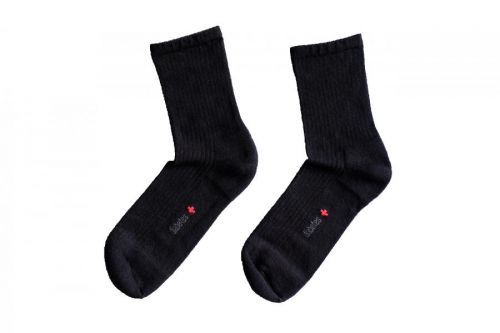 Ponožky s jemným sevřením lemu - s mikroplyšem v patě a špičce - tmavě šedá - Ovecha Velikost: 23-24