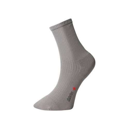 Matex Ponožky s jemným sevřením lemu - s mikroplyšem v patě a špičce - šedé Veľkosť: 23-24