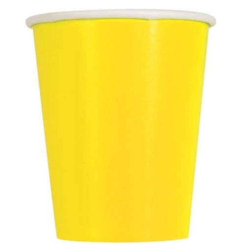 Kelímky papírové neonově žluté 270 ml 8 ks