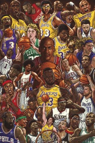 GRUPO ERIK Plakát, Obraz - Basketball Superstars, (61 x 91.5 cm)