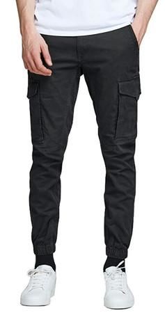 Jack&Jones Pánské kalhoty JPSTPAUL JJFLAKE Slim Fit 12139912 Black 30/32