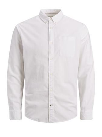 Jack&Jones PLUS Pánská košile JJEOXFORD Slim Fit 12190444 White PLUS SIZE 4XL, XXXXL