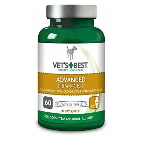 VET'S BEST Advanced hip+joint žvýkací tablety na podporu kloubů pro psy 60 tbl.