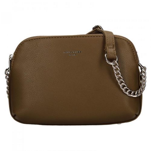 Dámská crossbody kabelka David Jones Petresco - zeleno-hnědá