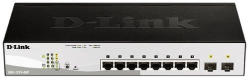 D-Link DGS-1210-08P Smart PoE switch, 8x GbE PoE+, 2x SFP, PoE 65W, fanless