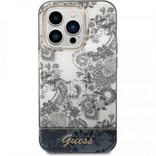 Guess PC/TPU Toile De Jouy kryt iPhone 14 Pro šedý