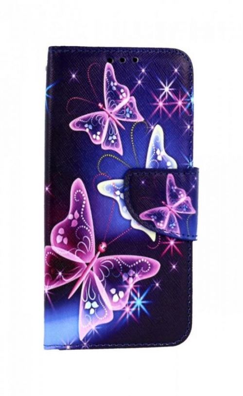 Pouzdro TopQ Samsung A40 knížkové Modré s motýlky 81012