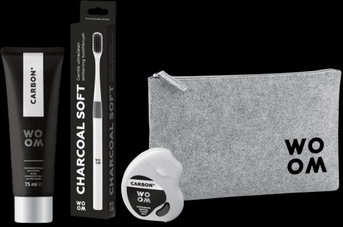 Woom Carbon+ dárková sada zubní péče, 3ks 3 ks
