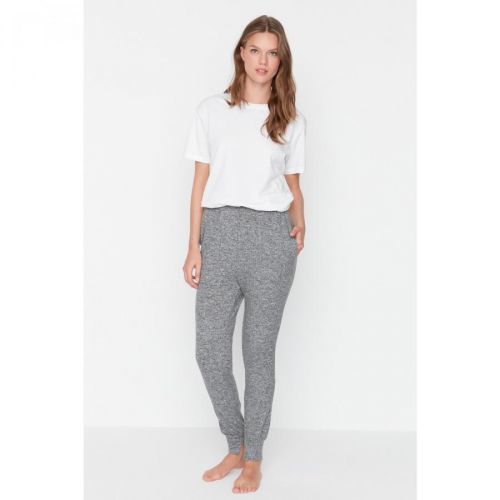 Trendyol Khaki Marbled Pocket Detailed Soft Knitted Pajama Bottoms