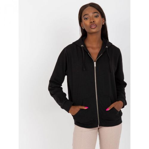 Basic black zipped sweatshirt with pockets