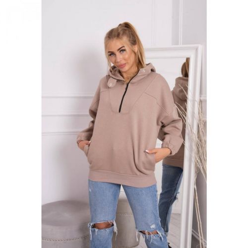 Hooded sweatshirt dark beige