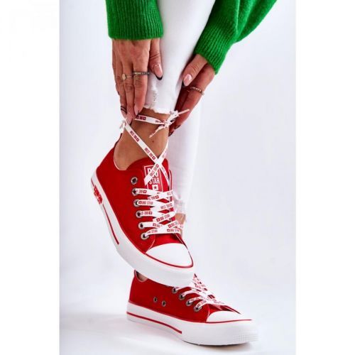 Women's Material Sneakers Big Star KK274104 Red