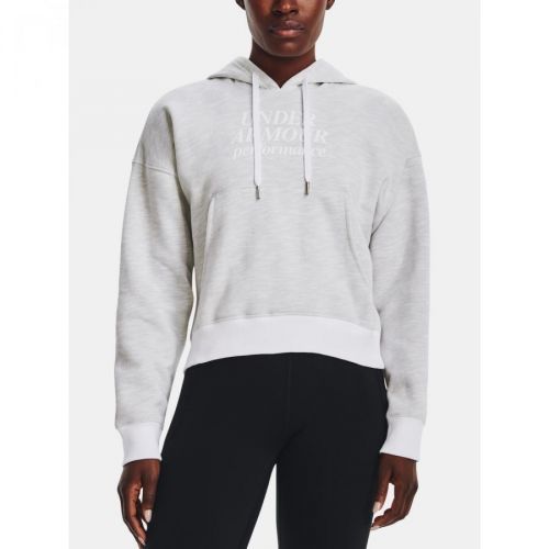 Under Armour Mikina Essential Script Hoodie-WHT - Dámské