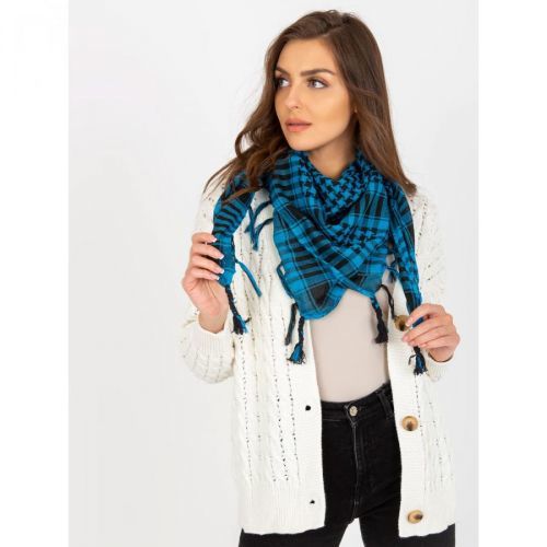 Blue and black plaid scarf