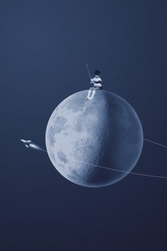 Maarten Léon Ilustrace Moon boy, Maarten Léon, (26.7 x 40 cm)