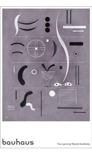 CLOSE UP Plakát, Obraz - Wassily Kandinsky - Bauhaus Four Parts, (91.5 x 61 cm)