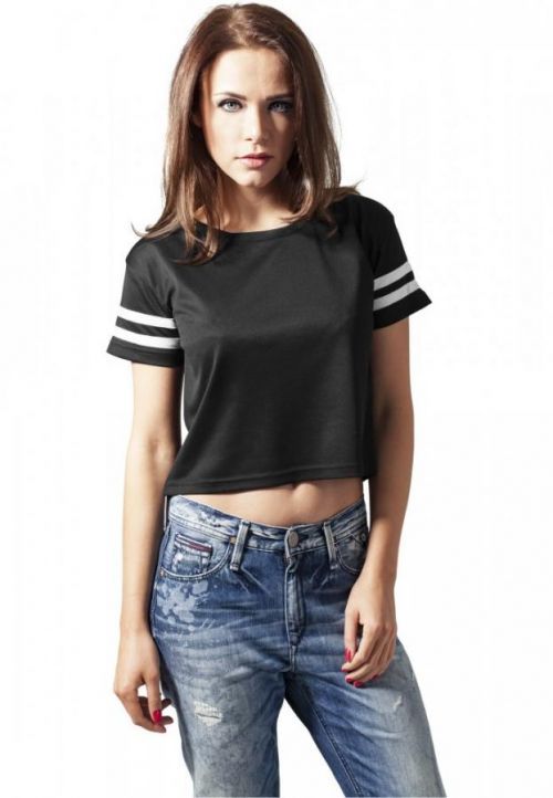 Ladies Mesh Short Tee - blk/wht XS