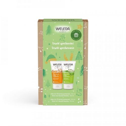 WELEDA Veselé sprchování 2v1 Sprchový krém a šampon Šťastný pomeranč 150 ml + 2v1 Sprchový krém a šampon Veselá limetka Dárkový set