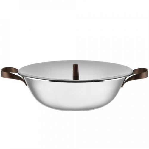 WOK pánev EDO Alessi 34 cm stříbrná