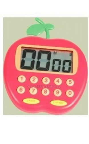 Minutník digitální s magnetem motiv červené jablko 155003