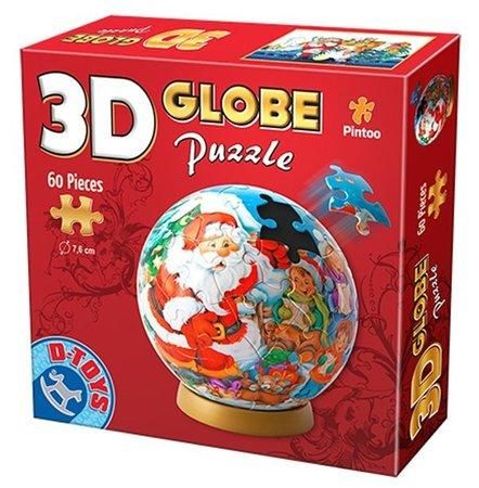 D-TOYS 3D Globe puzzle Vánoce se Santou 60 dílků