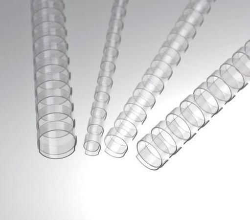 Plastové hřbety pro kroužkovou vazbu 12,5 mm, čiré, 100 ks