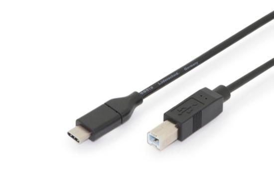 Cable USB 2.0 HighSpeed Type USB C/B M/M, Power Delivery, black 1,8m