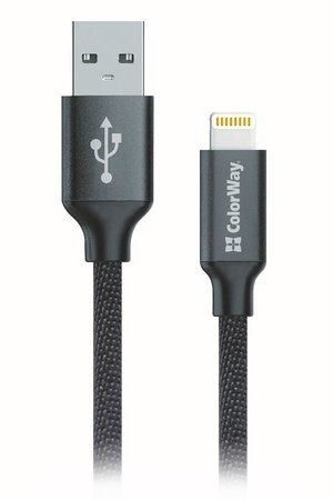 COLORWAY datový kabel USB - lightning 1m černý