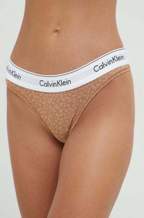 Tanga Calvin Klein Underwear hnědá barva