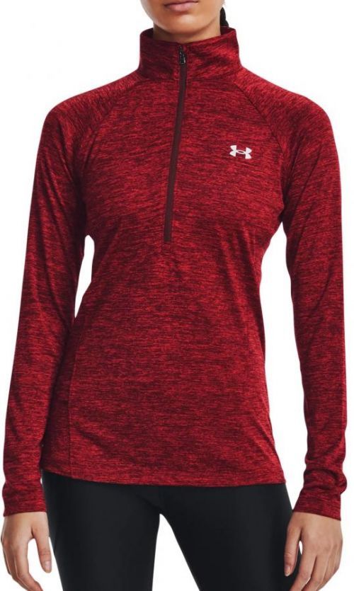 Triko s dlouhým rukávem Under Armour Tech 1/2 Zip - Twist-RED