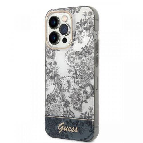 Guess PC/TPU Toile De Jouy Zadní Kryt pro iPhone 14 Pro Max Grey