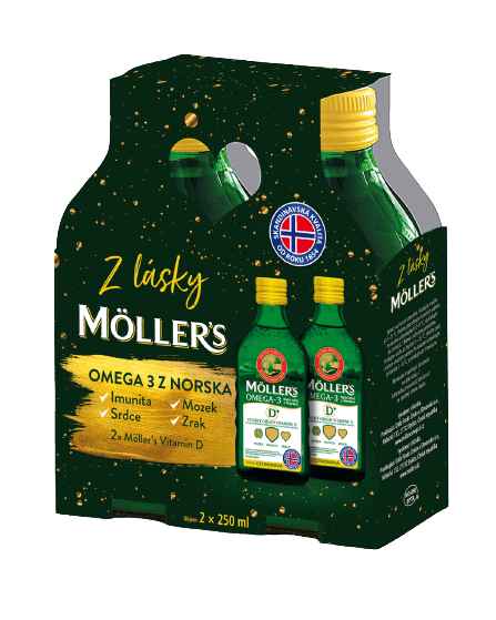 Möllers Dárkové balení Omega 3 2 x 250 ml