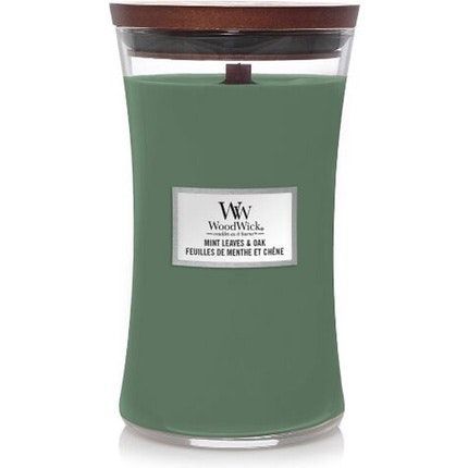 WoodWick Mint Leaves & Oak svíčka váza 609g