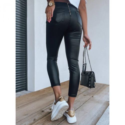 Waxed women's pants ANELIA black Dstreet UY1330