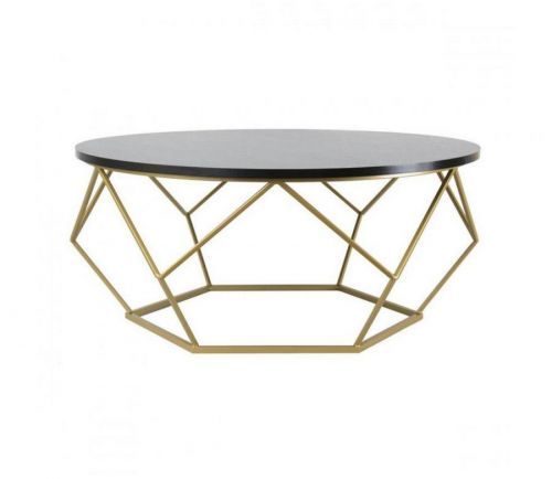 HowHomely Konferenční stolek DIAMOND 41,5x90 cm zlatá/černá