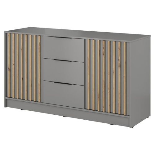 Komoda Nelly 2d šedá/lamela artisan