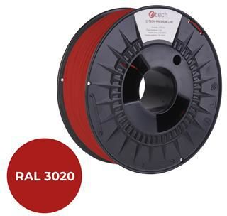 C-Tech Tisková struna (filament) PREMIUM LINE, PLA, dopravní červená, RAL3020, 1,75mm, 1kg (3DF-P-PLA1.75-3020)