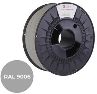 C-Tech Tisková struna (filament) PREMIUM LINE, PLA, bílý hliník, RAL9006, 1,75mm, 1kg (3DF-P-PLA1.75-9006)