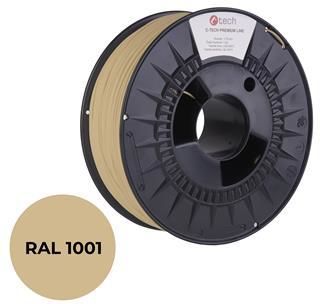 C-Tech Tisková struna (filament) PREMIUM LINE, PLA, béžová, RAL1001, 1,75mm, 1kg (3DF-P-PLA1.75-1001)