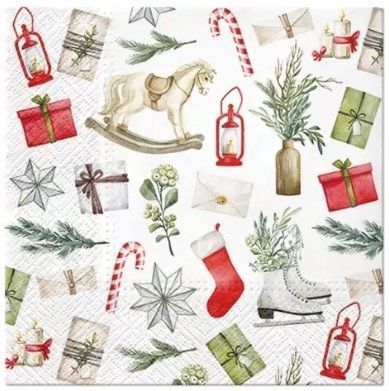 Zet servis Vánoční ubrousky Paw - Vintage Holidays - 33x33 cm - SDL 232200