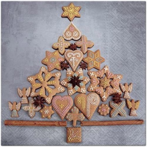 Zet servis Vánoční ubrousky Paw - Gingerbread Tree - 33x33 cm - SDL 019100