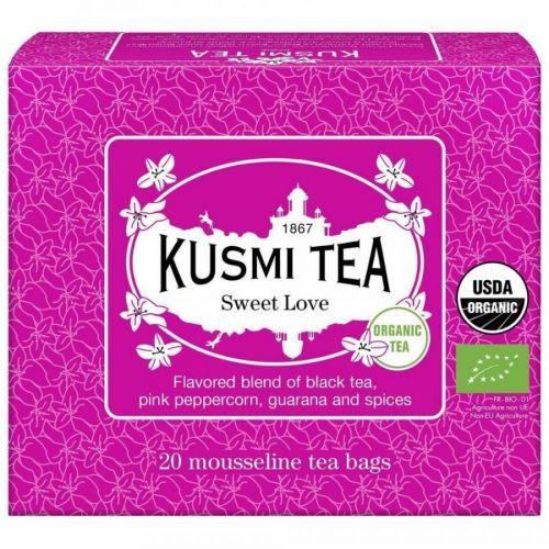 Černý čaj SWEET LOVE Kusmi Tea 20 mušelínových sáčků