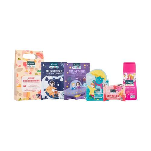 Kneipp Kids Big Bath Surprise Superheroes & Sea Princess Edition dárková kazeta sprchový gel Sea Princess 200 ml + pěna do koupele Milky Way 40 ml + pěna do koupele Mud Monster 40 ml + sůl do koupele Dream Driver 40 g + bomba do koupele Superheroes