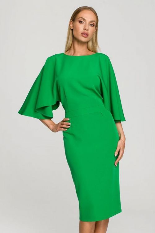 Světle zelené šaty s širokými rukávy M700