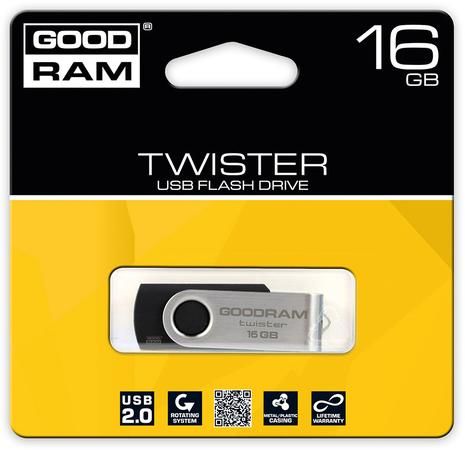 GOODRAM USB FD 16GB TWISTER USB 2.0, UTS2-0160K0R11