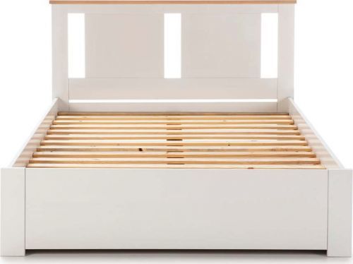 Bílá dvoulůžková postel Marckeric Enara, 140 x 190 cm