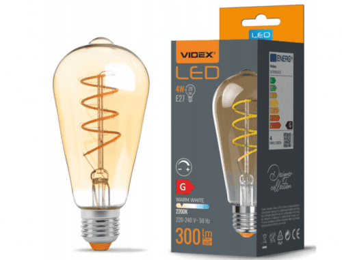 Berge LED žárovka filament AMBER - E27 - 4W - ST64 - stmívatelná - teplá bílá