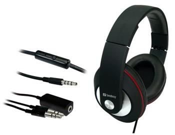 Sandberg sluchátka Play'n Go s mikrofonem, černá