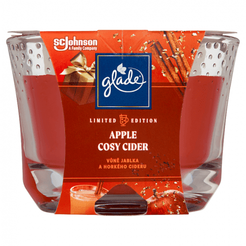 Glade Maxi parfémovaná svíčka vůně jablka a horkého cideru 224g