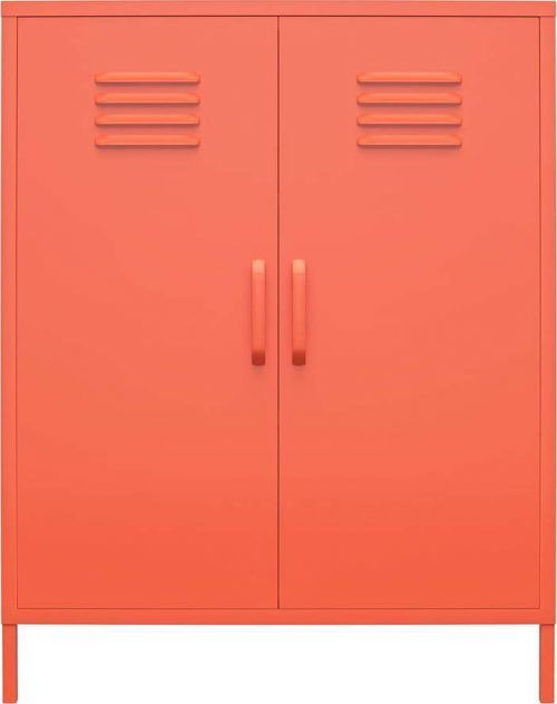Oranžová kovová skříňka Novogratz Cache, 80 x 102 cm